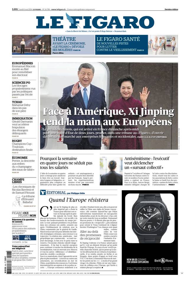 Le Figaro Une du 6 mai 2024