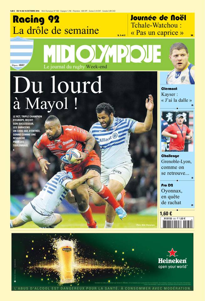Midi Olympique Vert 14 octobre 2016 Midi Olympique Vert du 14 octobre 2016 à télécharger sur iPad