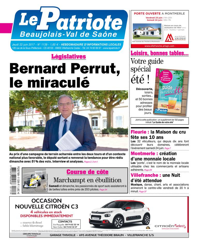 Le Patriote Beaujolais 22 juin 2017 Le Patriote Beaujolais du 22 juin 2017 à télécharger sur iPad