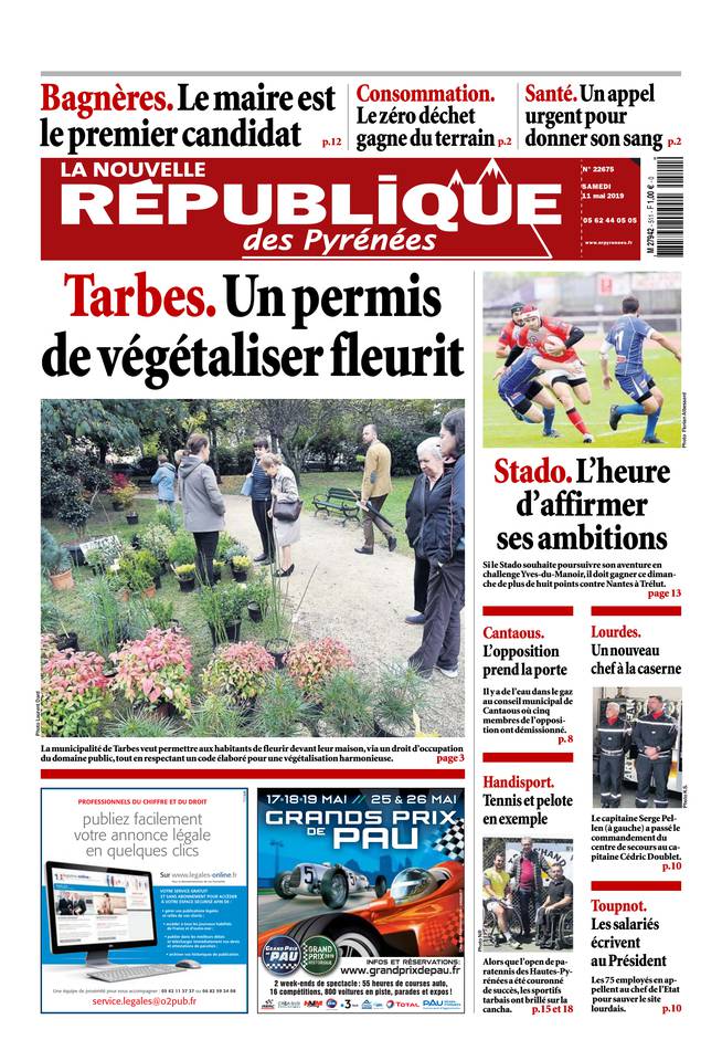 La Nouvelle République des Pyrénées 11 mai 2019 La Nouvelle République des Pyrénées du 11 mai 2019 à télécharger sur iPad