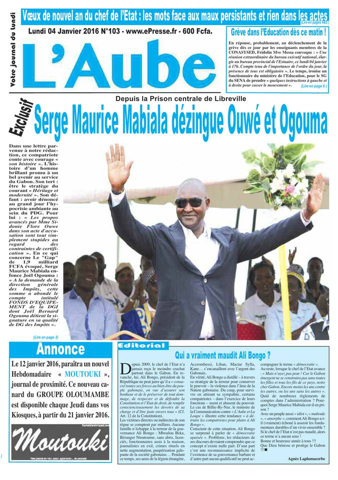 L'Aube 04 janvier 2016 L'Aube N°103 du 04 janvier 2016 à télécharger sur iPad