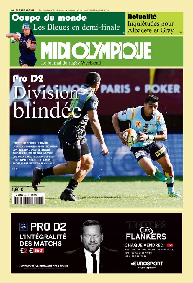 Midi Olympique Vert 18 août 2017 Abonnement Midi Olympique Pas Cher avec le BOUQUET SPORT ePresse.fr