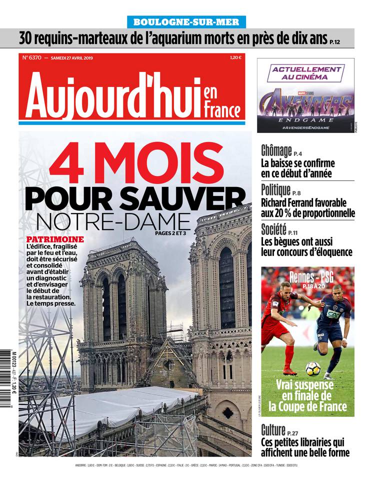 Aujourd'hui en France 27 avril 2019 Aujourd'hui en France du 27 avril 2019 à télécharger sur iPad