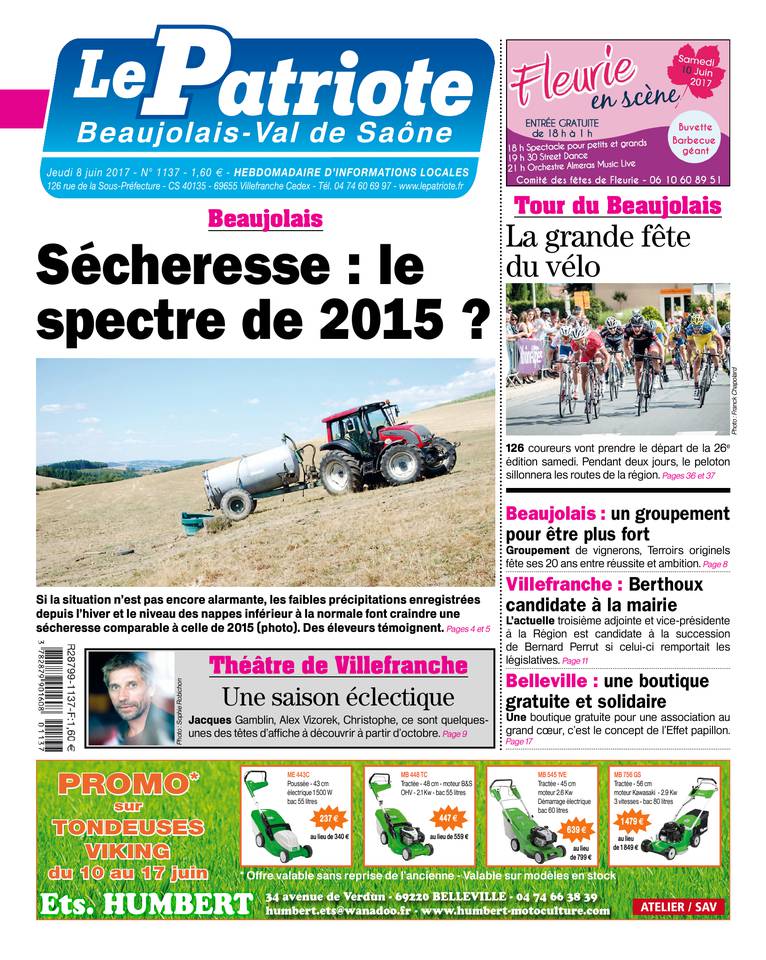 Le Patriote Beaujolais 08 juin 2017 Le Patriote Beaujolais du 08 juin 2017 à télécharger sur iPad