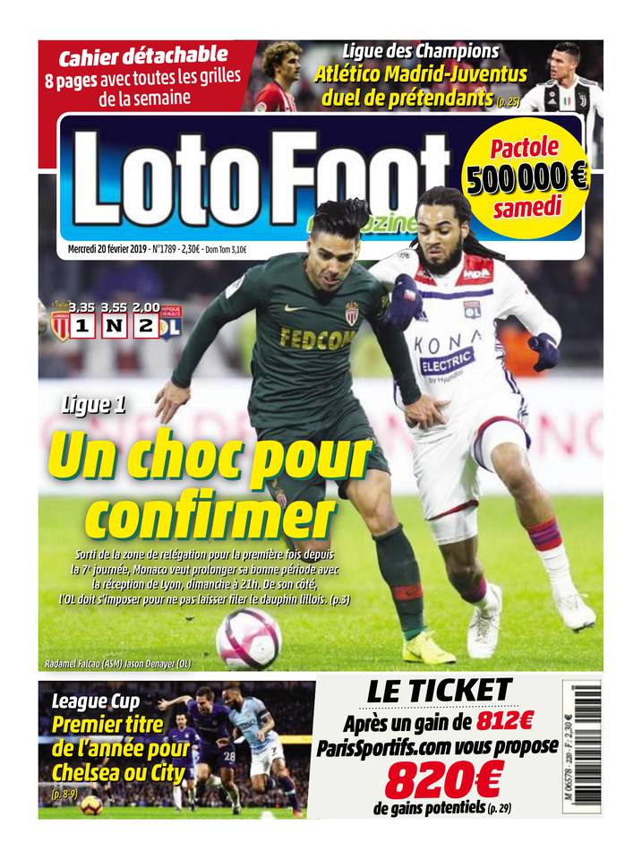 Loto Foot Magazine 20 février 2019 Abonnement Loto Foot Mag Pas Cher avec le BOUQUET ePresse.fr