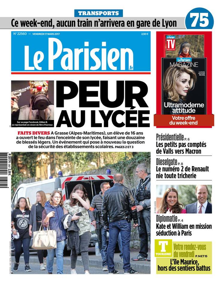 Le Parisien 17 mars 2017 Le Parisien du 17 mars 2017 à télécharger sur iPad