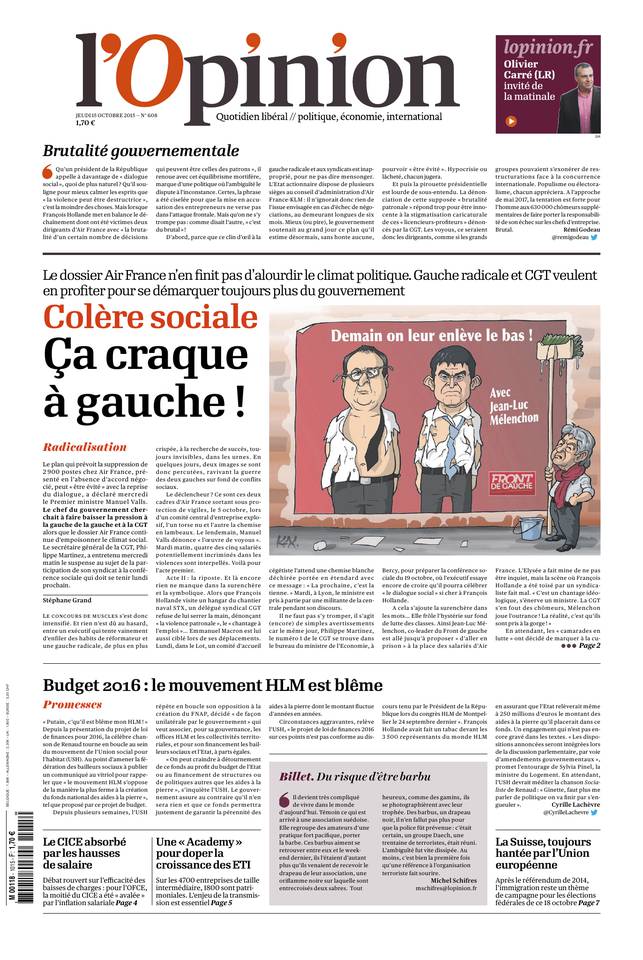 L'Opinion 15 octobre 2015 L'Opinion du 15 octobre 2015 à télécharger sur iPad