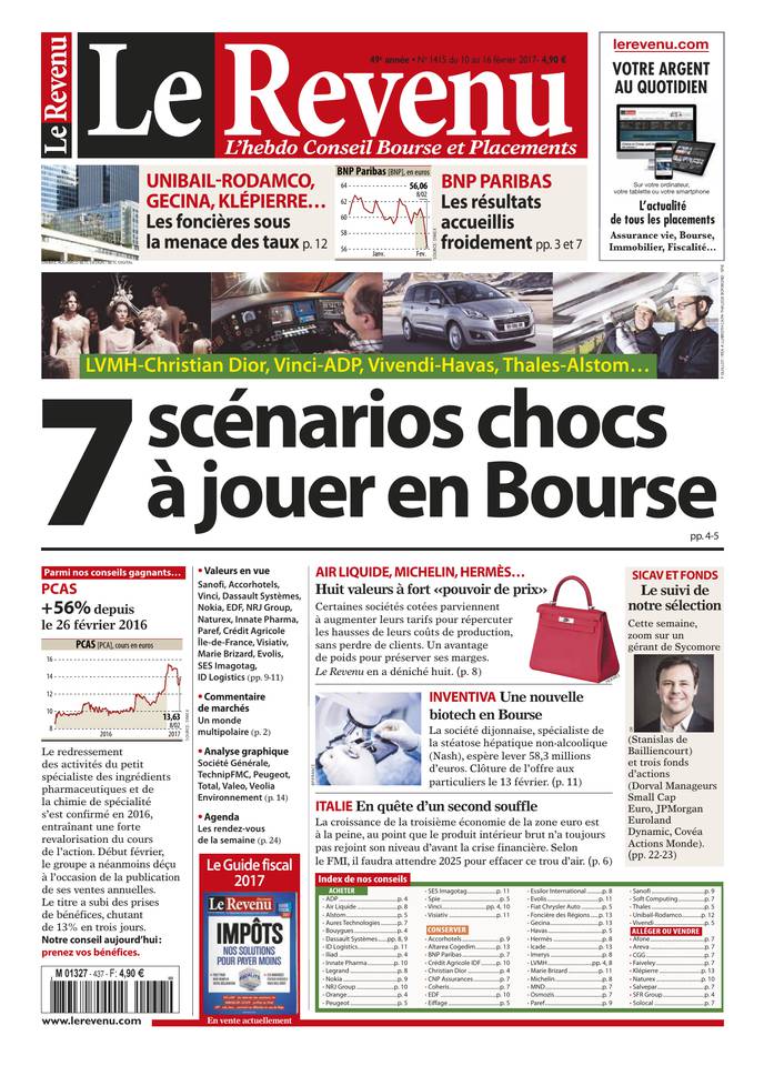 Le Revenu 09 février 2017 Le Revenu N°1415 du 09 février 2017 à télécharger sur iPad