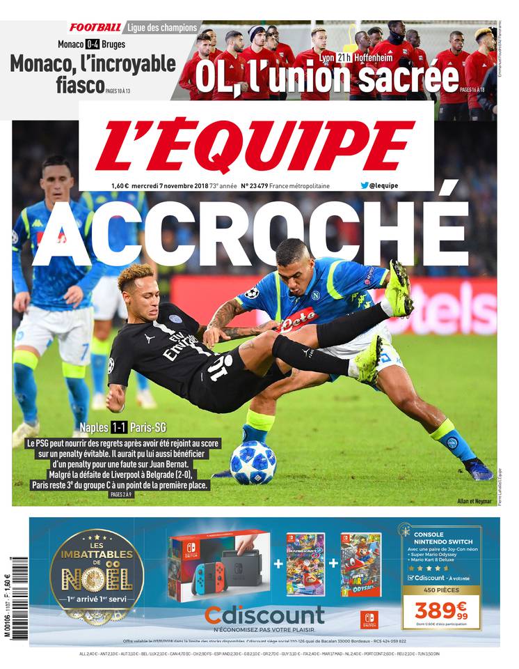 L'Équipe 07 novembre 2018 L'Équipe du 07 novembre 2018 à télécharger sur iPad