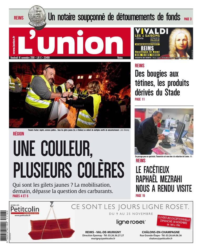 L'Union Ardennes 16 novembre 2018 L'Union Ardennes du 16 novembre 2018 à télécharger sur iPad