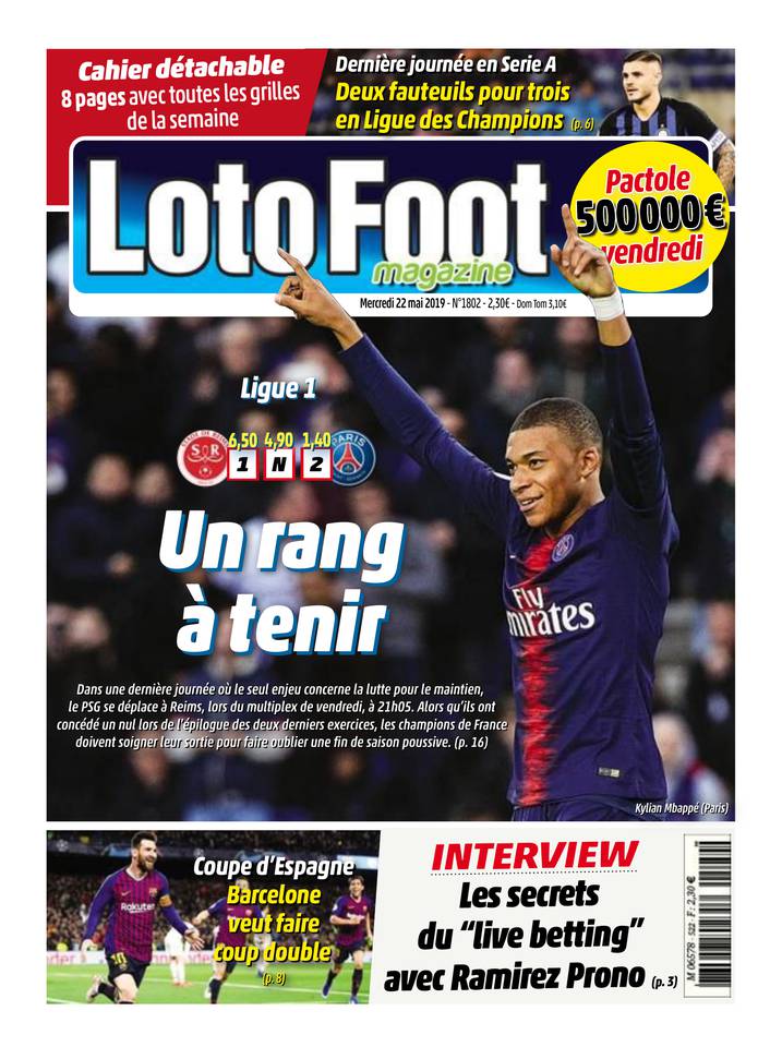 Loto Foot Magazine 22 mai 2019 Loto Foot Magazine du 22 mai 2019 à télécharger sur iPad