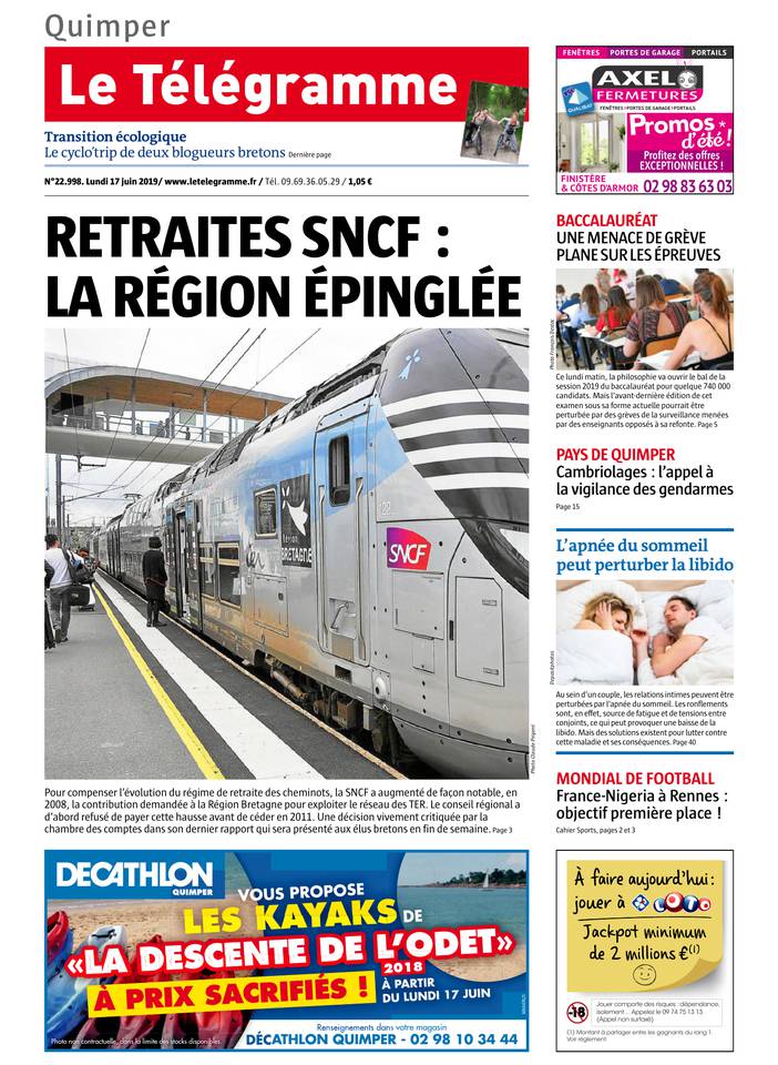 Le Télégramme 17 juin 2019 Abonnement Le Télégramme Pas Cher avec BOUQUET INFO ePresse.fr