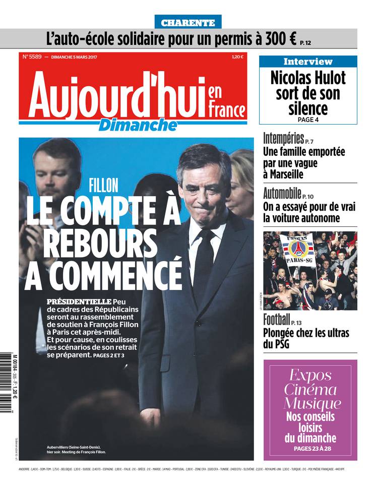 Aujourd'hui en France 05 mars 2017 Aujourd'hui en France du 05 mars 2017 à télécharger sur iPad