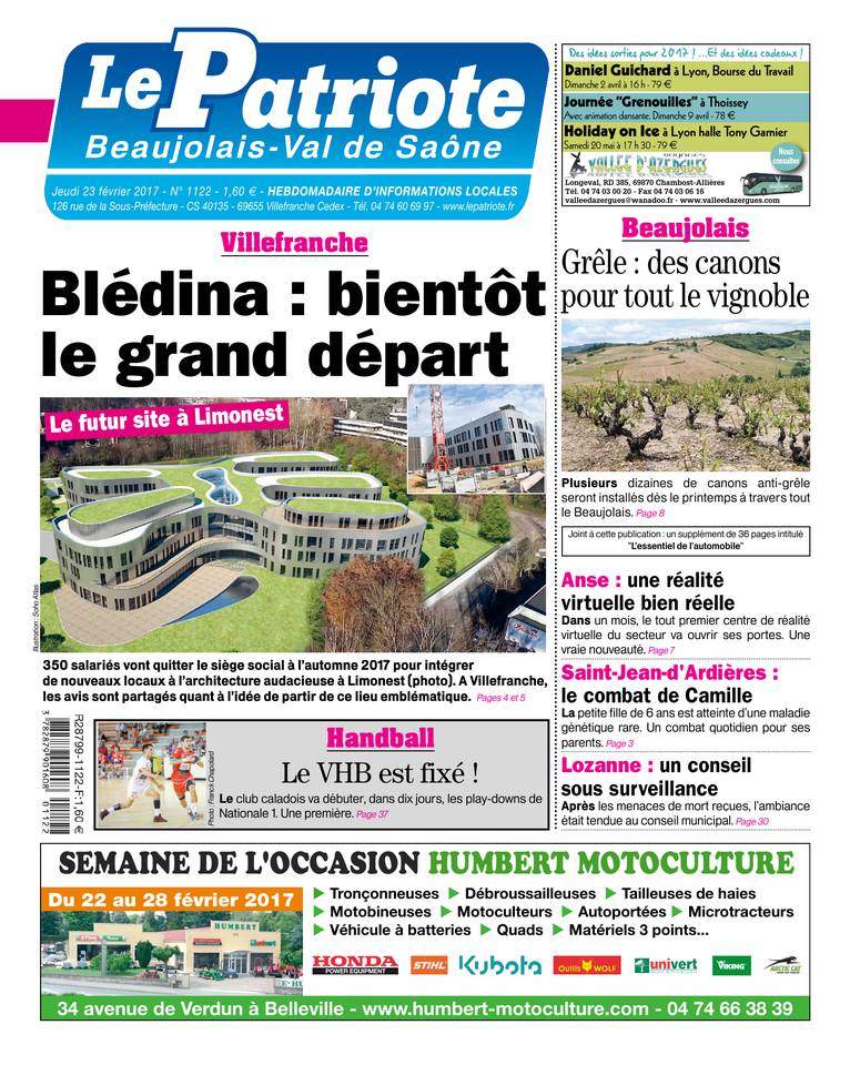 Le Patriote Beaujolais 23 février 2017 Le Patriote Beaujolais du 23 février 2017 à télécharger sur iPad