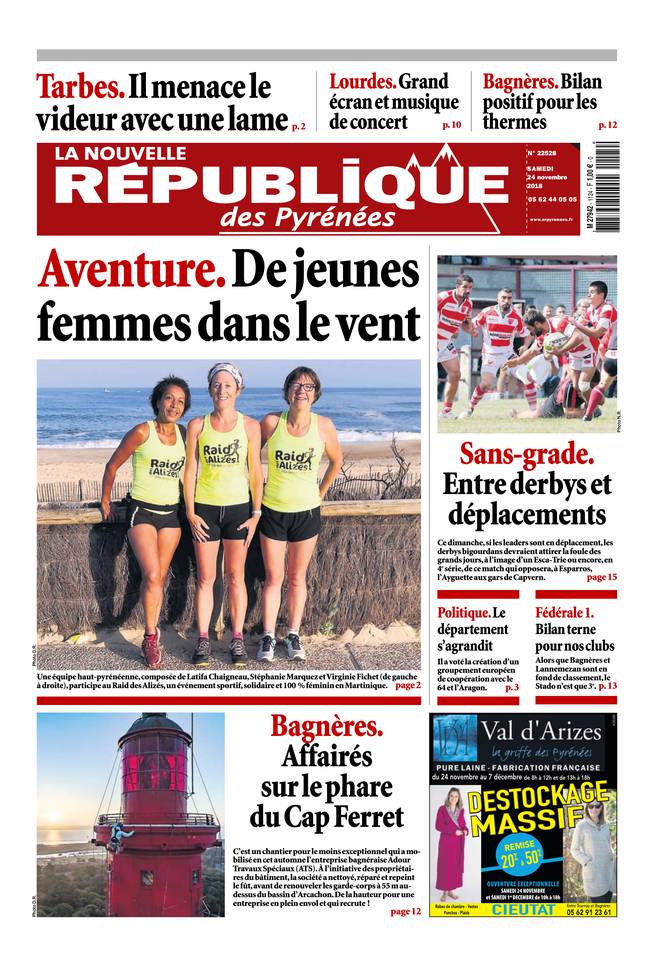 La Nouvelle République des Pyrénées 24 novembre 2018 La Nouvelle République des Pyrénées du 24 novembre 2018 à télécharger sur iPad