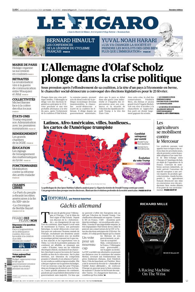 Le Figaro édition numérique du 13 novembre 2024