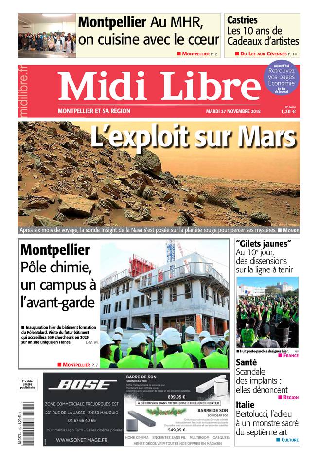 Midi Libre 27 novembre 2018 Midi Libre du 27 novembre 2018 à télécharger sur iPad