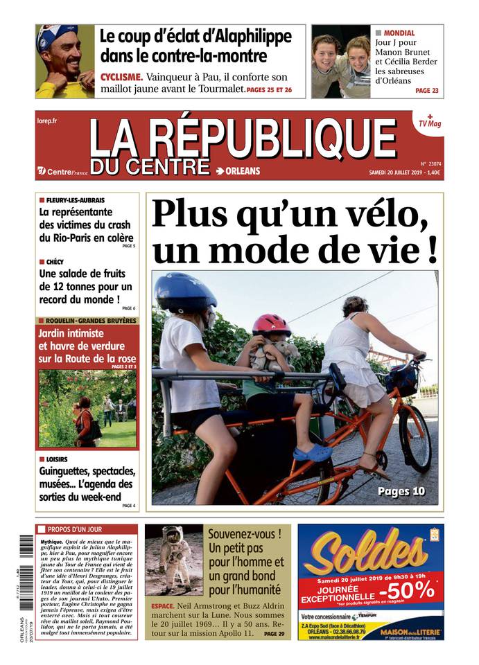 La République du Centre 20 juillet 2019 Abonnement République du Centre Pas Cher avec le BOUQUET ePresse.fr