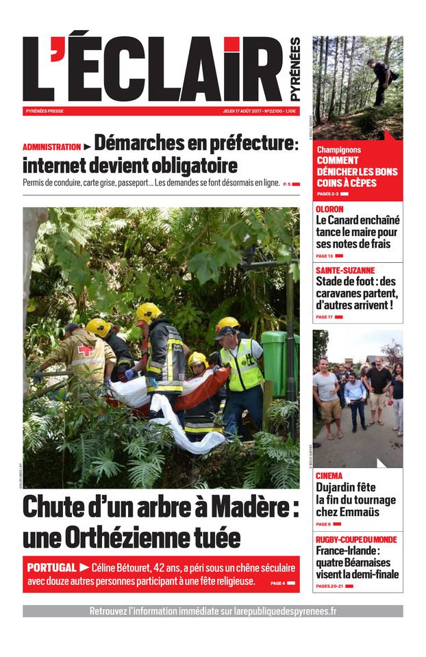 L'Éclair des Pyrénées 17 août 2017 Abonnement L'Éclair des Pyrénées Pas Cher avec le BOUQUET ePresse.fr