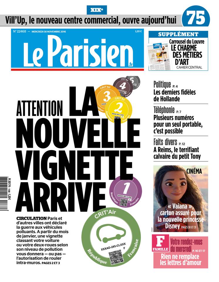 Le Parisien 30 novembre 2016 Le Parisien du 30 novembre 2016 à télécharger sur iPad
