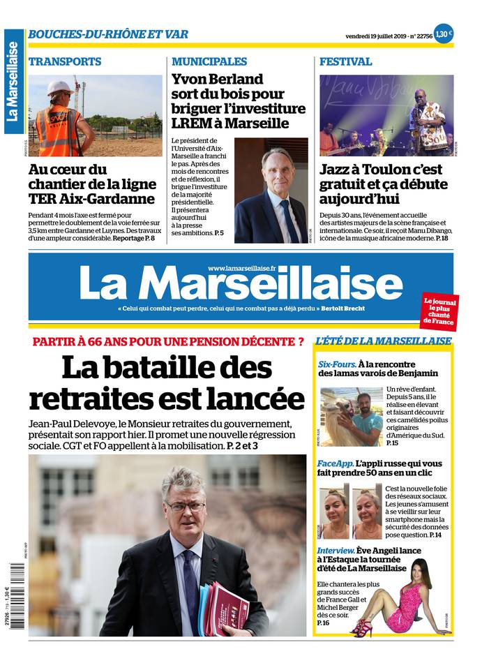 La Marseillaise 19 juillet 2019 Abonnement La Marseillaise Pas Cher avec BOUQUET INFO ePresse.fr