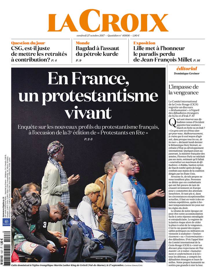 La Croix 27 octobre 2017 La Croix du 27 octobre 2017 à télécharger sur iPad