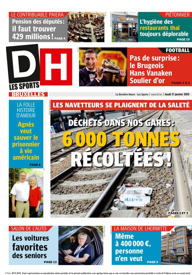 La Dernière Heure/Les Sports 17 janvier 2019 Abonnement La Dernière Heure/Les Sports Pas Cher avec le BOUQUET ePresse.fr