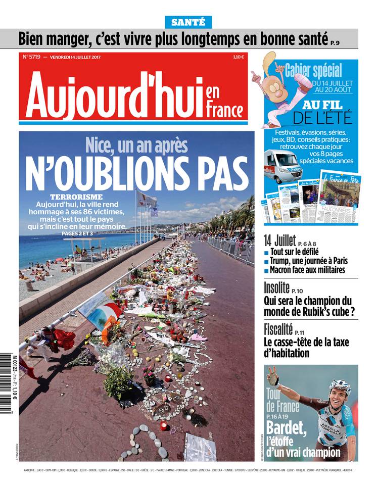 Aujourd'hui en France 14 juillet 2017 Aujourd'hui en France du 14 juillet 2017 à télécharger sur iPad