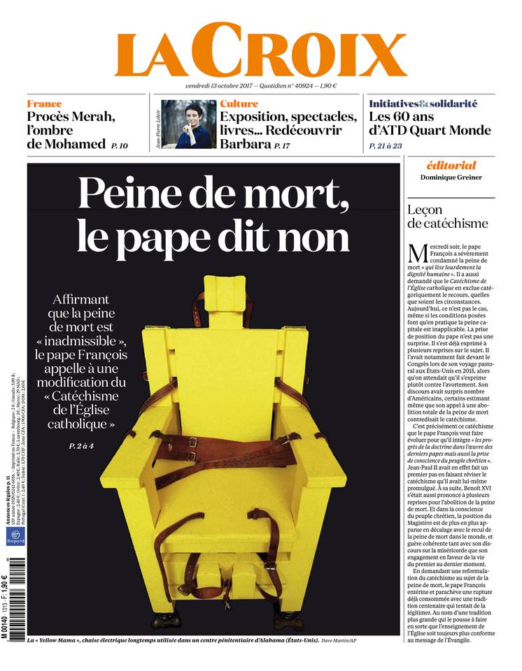 La Croix 13 octobre 2017 La Croix du 13 octobre 2017 à télécharger sur iPad