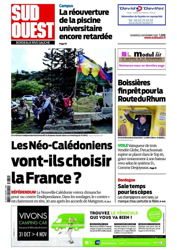 Sud Ouest 02 novembre 2018 Sud Ouest du 02 novembre 2018 à télécharger sur iPad