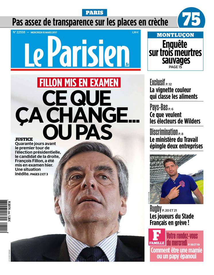 Le Parisien 15 mars 2017 Le Parisien du 15 mars 2017 à télécharger sur iPad