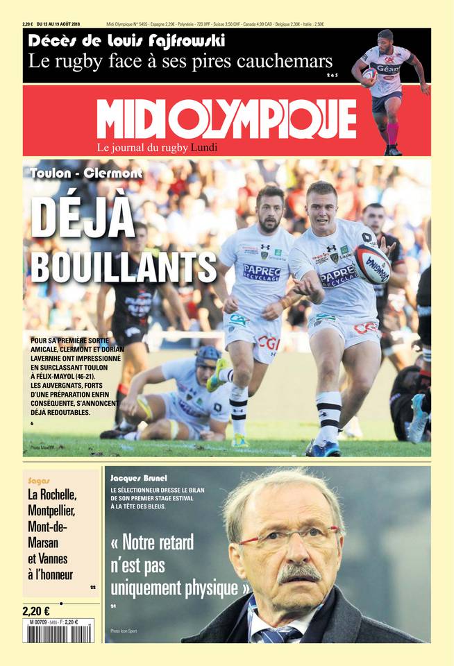 Midi Olympique Rouge 13 août 2018 Midi Olympique Rouge du 13 août 2018 à télécharger sur iPad