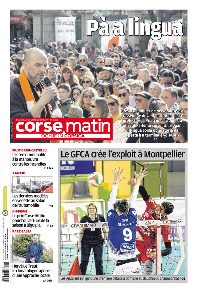 Corse Matin île 24 mars 2019 Corse Matin île du 24 mars 2019