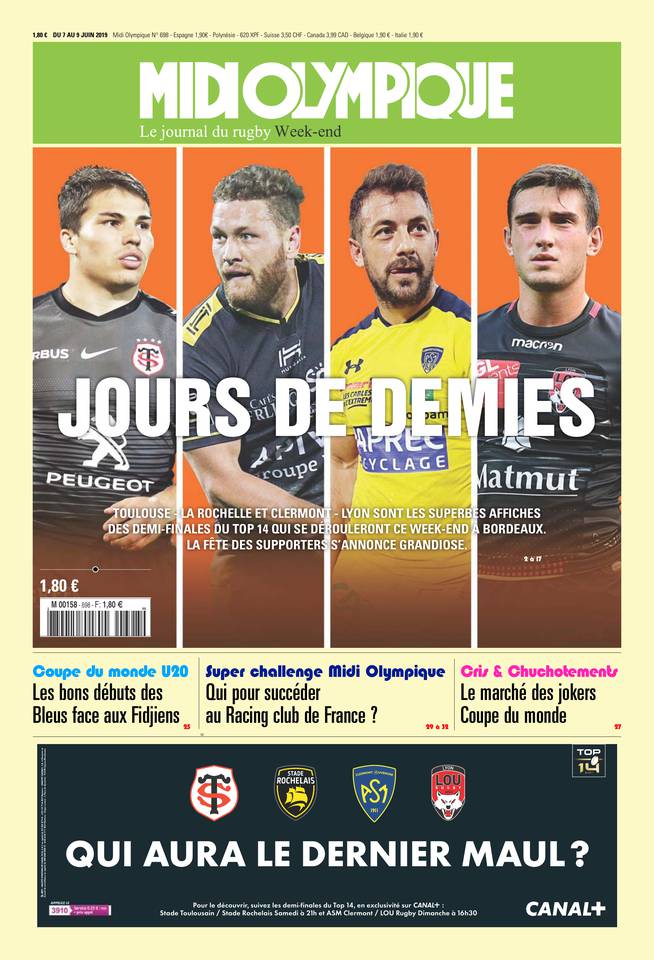 Midi Olympique Vert 07 juin 2019 Midi Olympique Vert N°698 du 07 juin 2019 à télécharger sur iPad