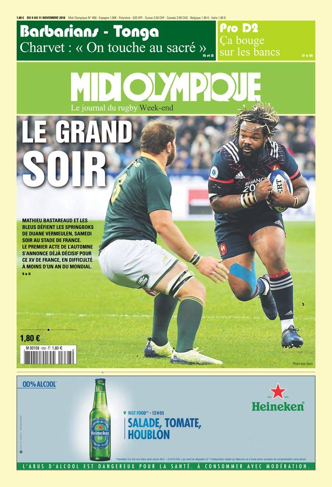 Midi Olympique Vert 09 novembre 2018 Midi Olympique Vert N°668 du 09 novembre 2018 à télécharger sur iPad