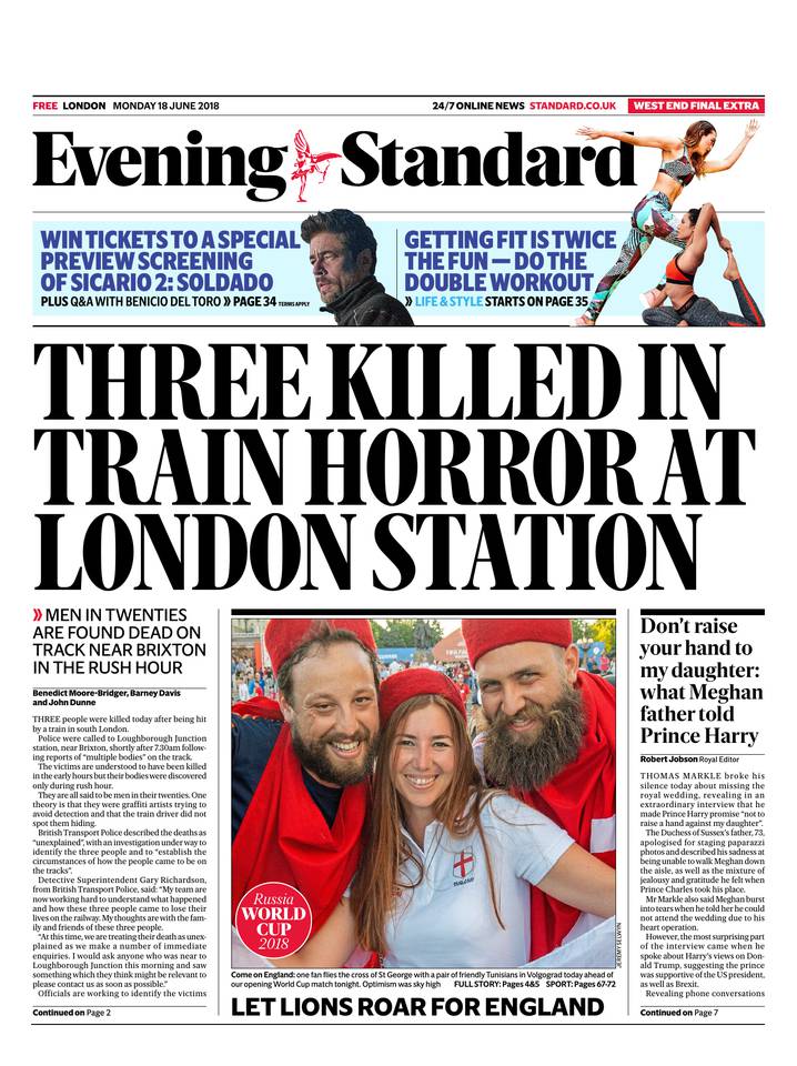 Evening Standard 18 juin 2018 Abonnement London Evening Standard Pas Cher avec le BOUQUET ePresse.fr