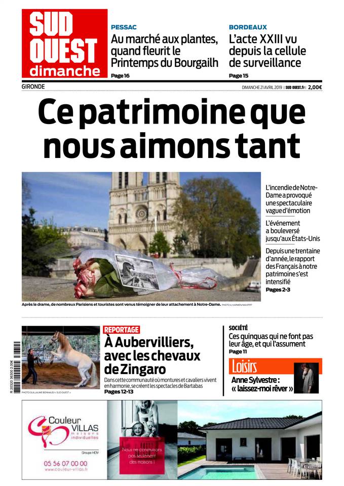 Sud Ouest Dimanche 21 avril 2019 Sud Ouest Dimanche du 21 avril 2019 à télécharger sur iPad