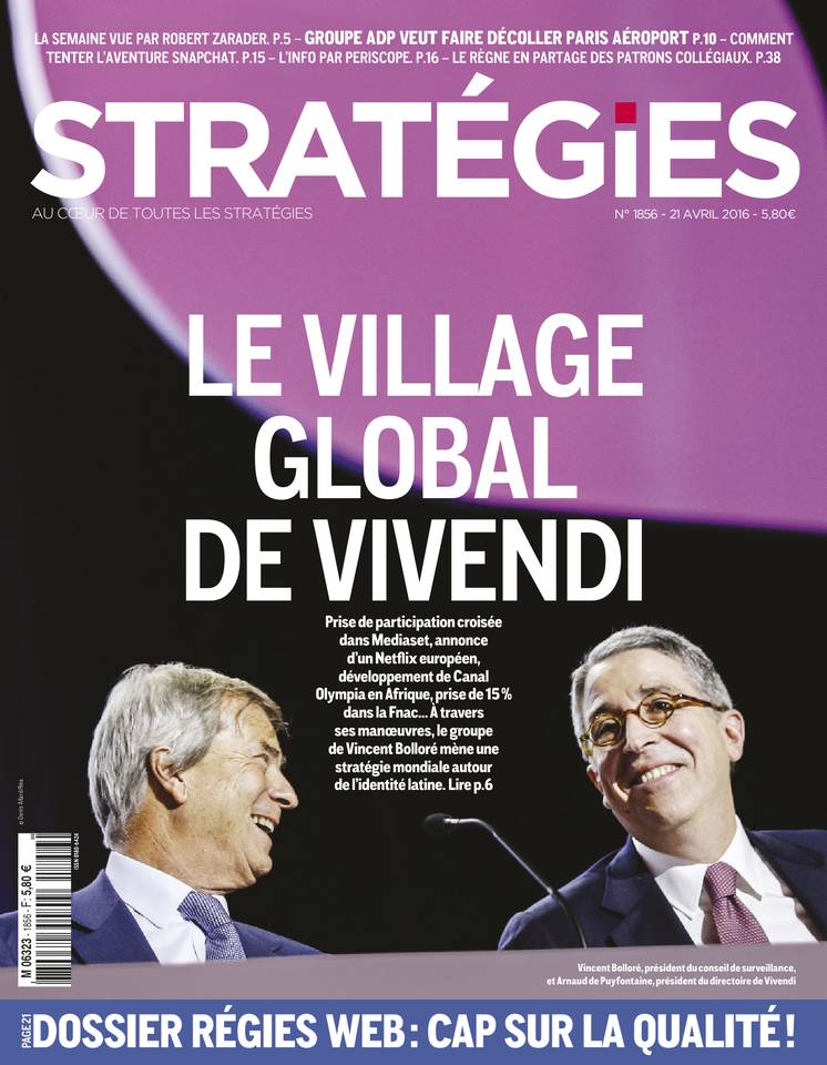 Stratégies 21 avril 2016 Stratégies N°1856 du 21 avril 2016 à télécharger sur iPad