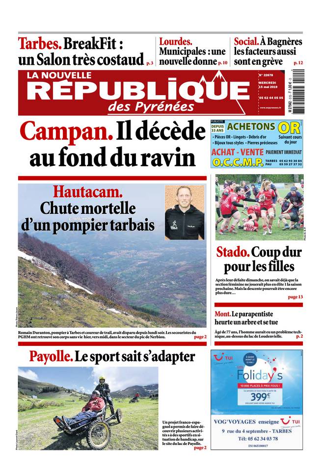 La Nouvelle République des Pyrénées 15 mai 2019 La Nouvelle République des Pyrénées du 15 mai 2019 à télécharger sur iPad
