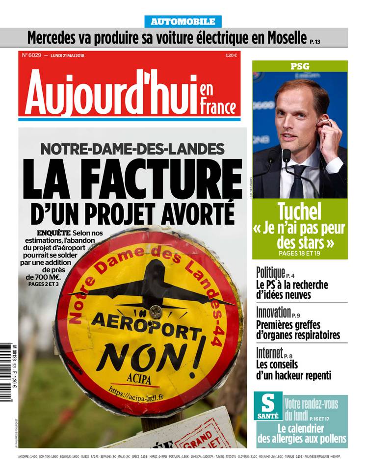 Aujourd'hui en France 21 mai 2018 Aujourd'hui en France du 21 mai 2018 à télécharger sur iPad
