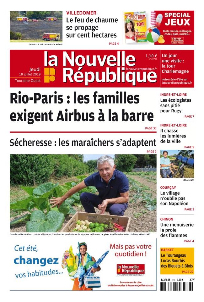 La Nouvelle République 18 juillet 2019 Abonnement Nouvelle République Pas Cher avec le BOUQUET ePresse.fr