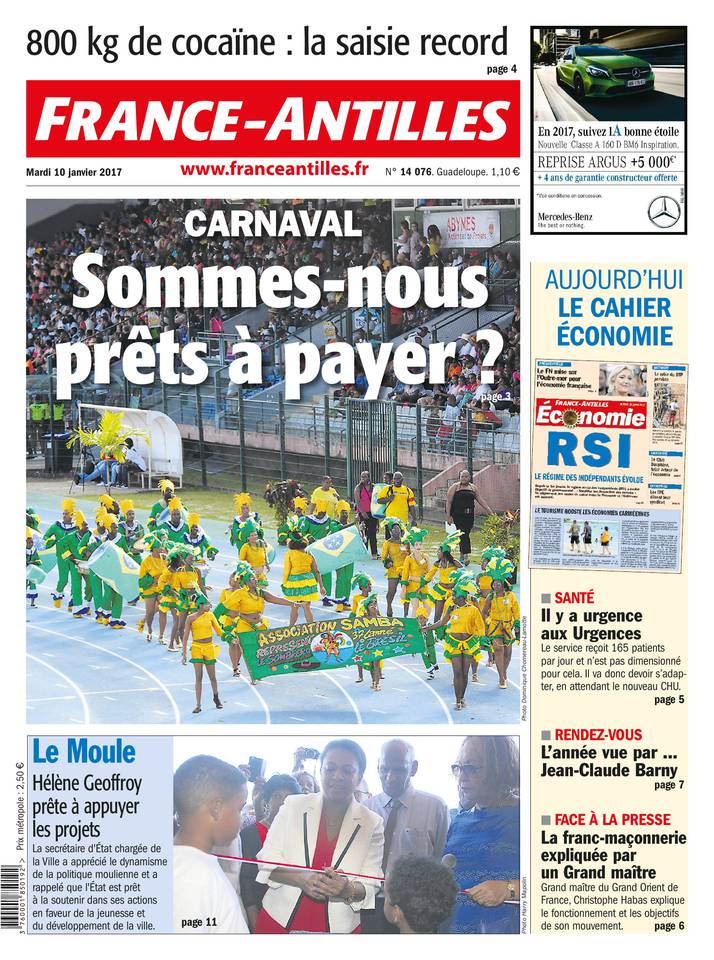France-Antilles Guadeloupe 10 janvier 2017 France-Antilles Guadeloupe du 10 janvier 2017 à télécharger sur iPad