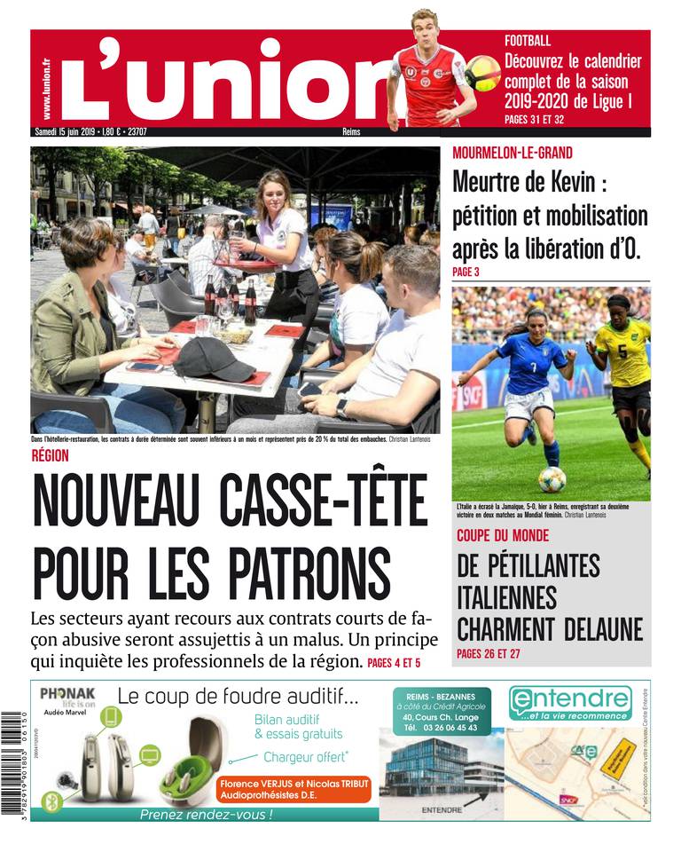 L'Union Ardennes 15 juin 2019 L'Union Ardennes du 15 juin 2019 à télécharger sur iPad