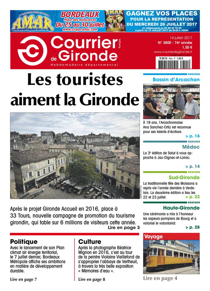 Courrier de Gironde 14 juillet 2017 Courrier de Gironde du 14 juillet 2017 à télécharger sur iPad