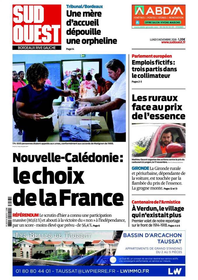 Sud Ouest 05 novembre 2018 Sud Ouest du 05 novembre 2018 à télécharger sur iPad