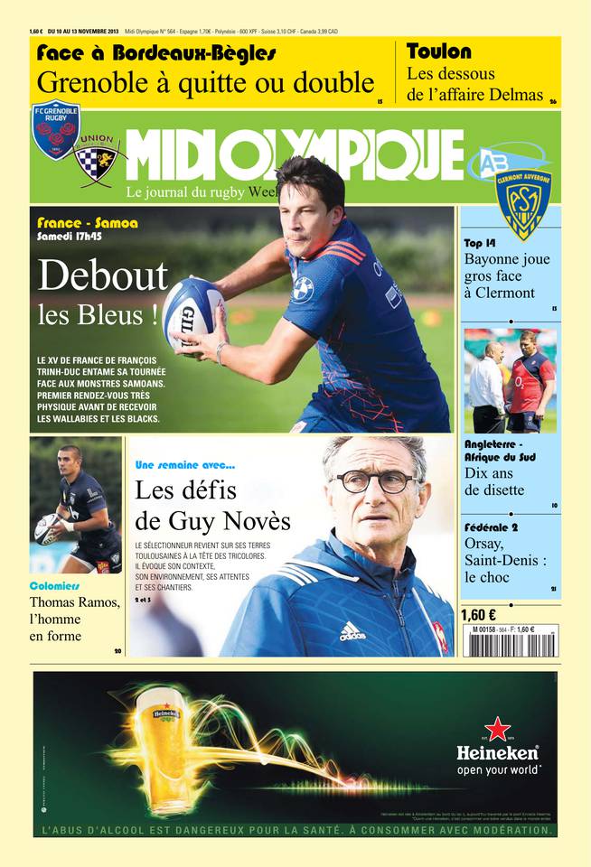 Midi Olympique Vert 10 novembre 2016 Midi Olympique Vert du 10 novembre 2016 à télécharger sur iPad