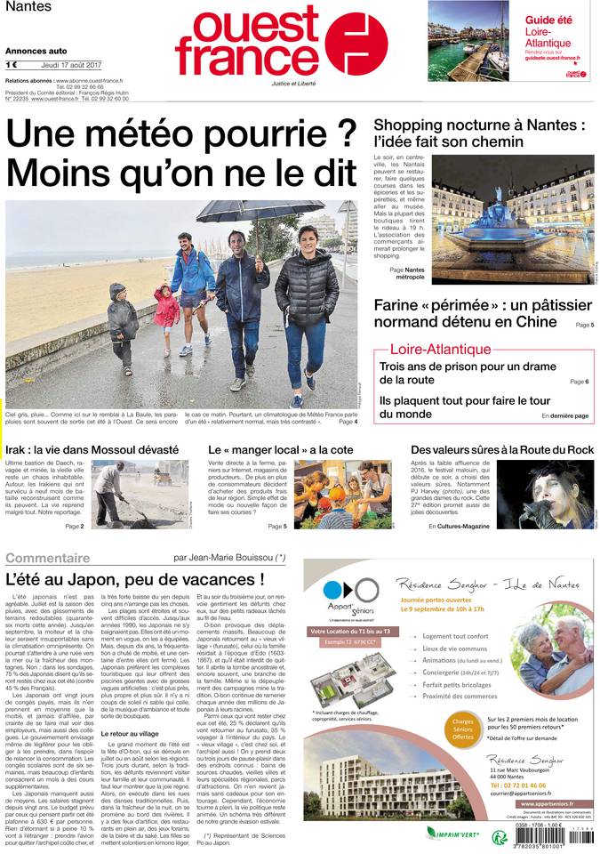 Ouest-France 17 août 2017 Ouest-France du 17 août 2017
