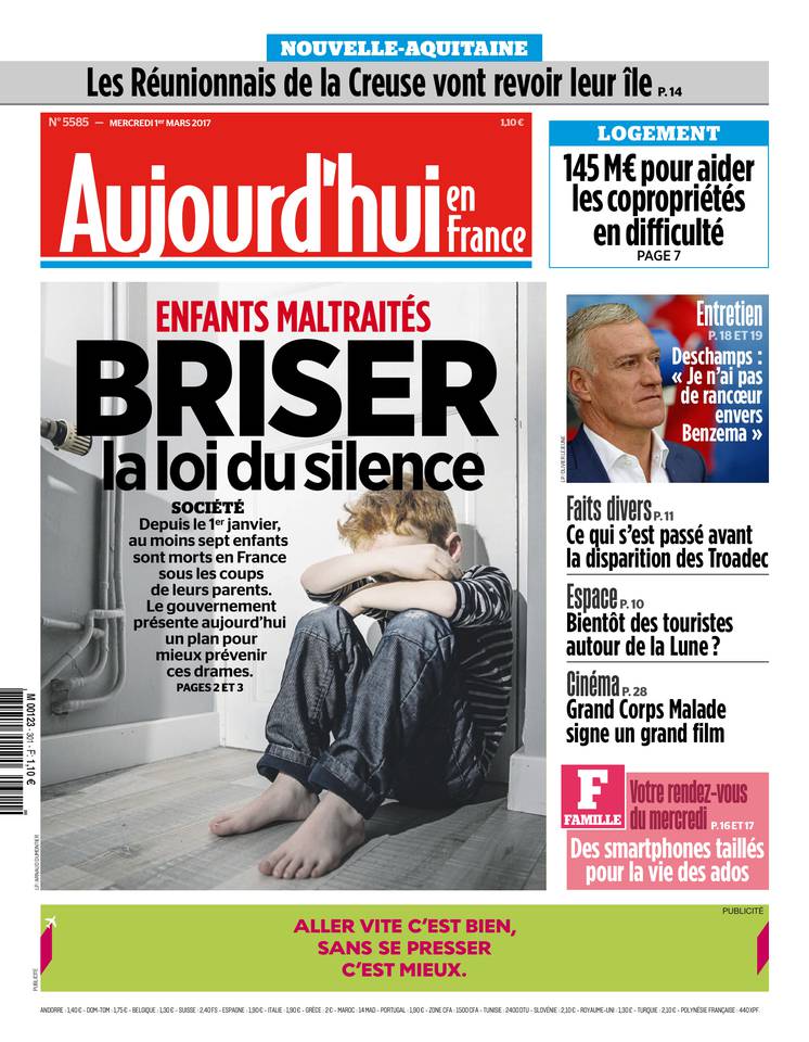 Aujourd'hui en France 01 mars 2017 Aujourd'hui en France du 01 mars 2017 à télécharger sur iPad