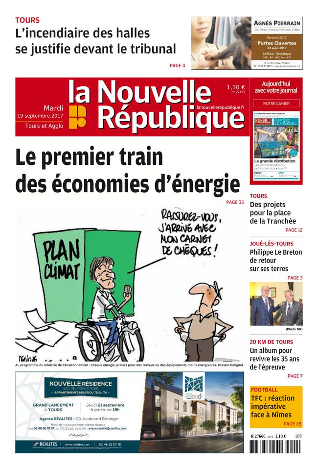 La Nouvelle République 19 septembre 2017 Abonnement Nouvelle République Pas Cher avec le BOUQUET ePresse.fr