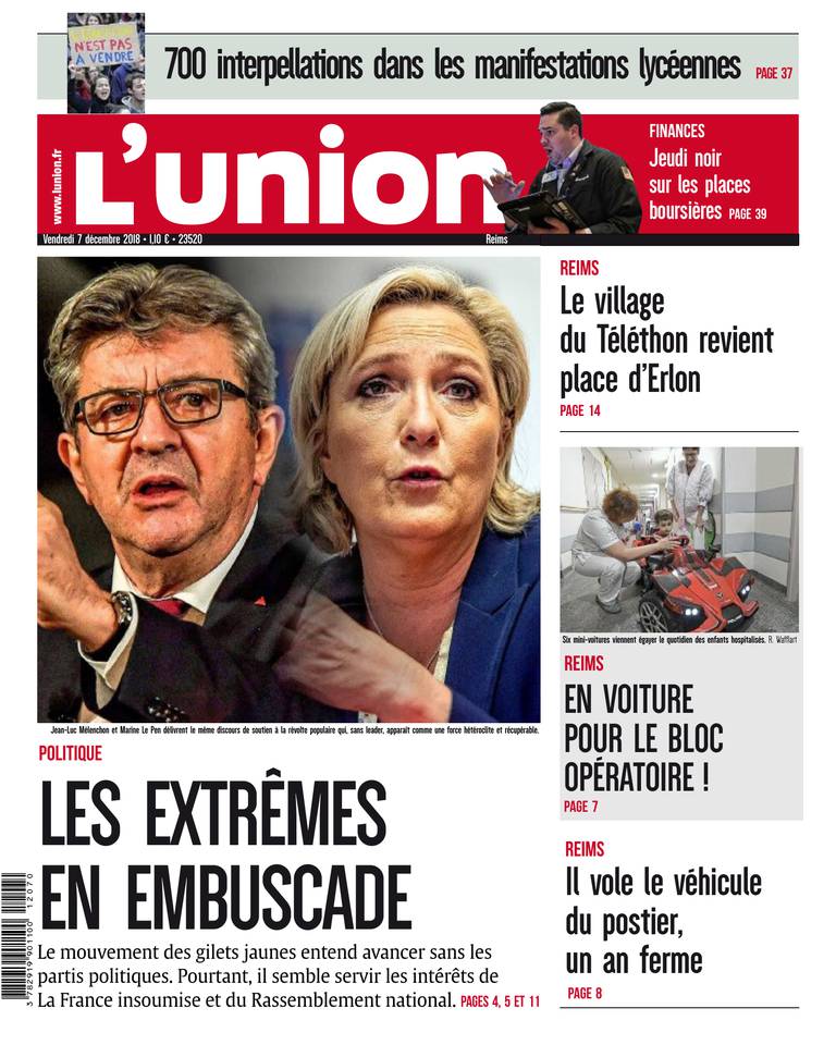 L'Union Ardennes 07 décembre 2018 L'Union Ardennes du 07 décembre 2018 à télécharger sur iPad